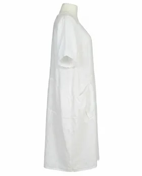 Leinenkleid mit Taschen in  wei� von Puro Lino (Bild 2)
