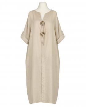 Leinenkleid mit Zierknpfe in  beige von Made in Italy (Bild 1)