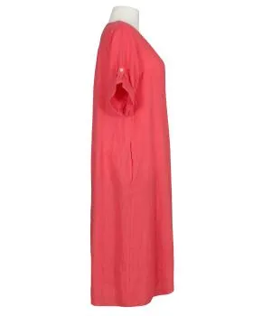 Leinenkleid mit Zierkn�pfe in  koralle von Made in Italy (Bild 2)
