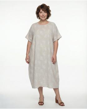 Leinenkleid Print in  beige von Puro Lino (Bild 3)