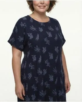 Leinenkleid Print in  blau von Puro Lino (Bild 4)