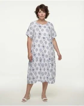 Leinenkleid Print in  wei� von Made in Italy (Bild 3)