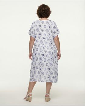 Leinenkleid Print in  weiss von Made in Italy (Bild 4)