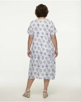 Leinenkleid Print in  wei� von Made in Italy (Bild 4)