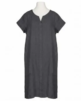 Leinenkleid Schlitzausschnitt in  anthrazit von Puro Lino (Bild 1)