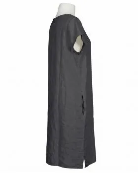 Leinenkleid Schlitzausschnitt in  anthrazit von Puro Lino (Bild 2)