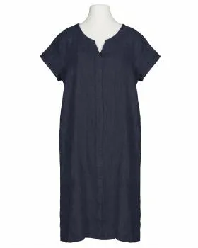 Leinenkleid Schlitzausschnitt in  dunkelblau von Puro Lino (Bild 1)