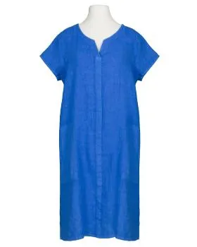 Leinenkleid Schlitzausschnitt in  royalblau von Puro Lino (Bild 1)