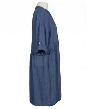 Leinenkleid Stehkragen in  blau von Puro Lino (Bild 2)