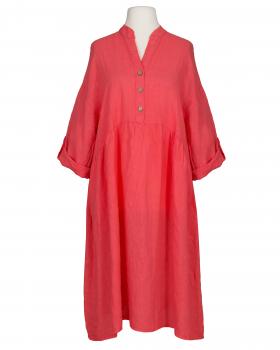 Leinenkleid Stehkragen in  koralle von Puro Lino (Bild 1)