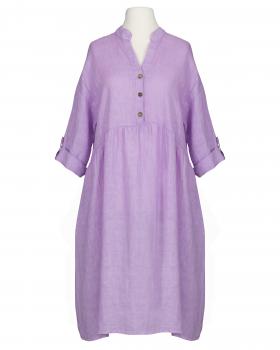 Leinenkleid Stehkragen in  lila von Puro Lino (Bild 1)