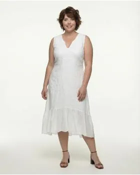 Leinenkleid Stickerei in  wei� von Diana (Bild 3)