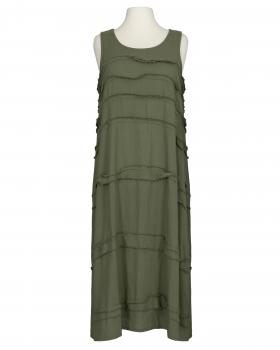 Leinenkleid Stufenoptik in  oliv von Puro Lino (Bild 1)