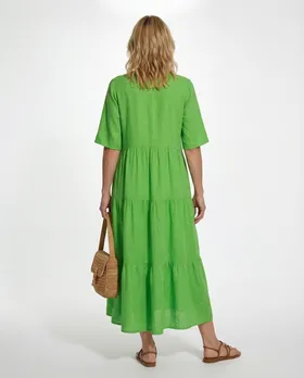 Leinenkleid V-Ausschnitt in  gr�n von Puro Lino (Bild 4)