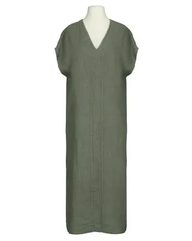 Leinenkleid V-Ausschnitt in  khaki von Puro Lino (Bild 1)