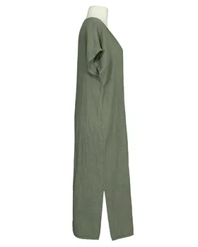 Leinenkleid V-Ausschnitt in  khaki von Puro Lino (Bild 2)