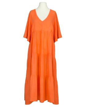 Leinenkleid V-Ausschnitt in  orange von Puro Lino (Bild 1)