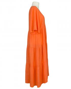 Leinenkleid V-Ausschnitt in  orange von Puro Lino (Bild 2)