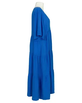 Leinenkleid V-Ausschnitt in  royalblau von Puro Lino (Bild 2)
