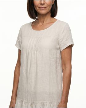 Leinenkleid Volant in  beige von Puro Lino (Bild 4)