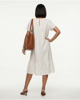 Leinenkleid Volant in  beige von Puro Lino (Bild 5)