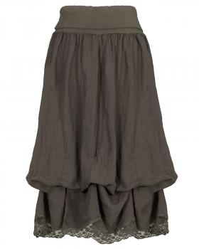 Leinenrock mit Spitze in  braun von Made in Italy (Bild 2)