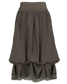 Leinenrock mit Spitze in  braun von Made in Italy (Bild 2)