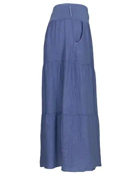 Leinenrock Stufenoptik in  blau von Made in Italy (Bild 2)
