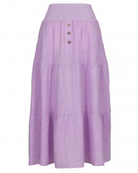 Leinenrock Stufenoptik in  lila von Made in Italy (Bild 1)