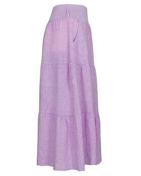 Leinenrock Stufenoptik in  lila von Made in Italy (Bild 2)