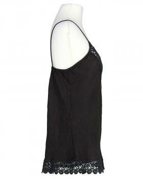 Leinentop mit Spitze in  schwarz von New Collection (Bild 2)