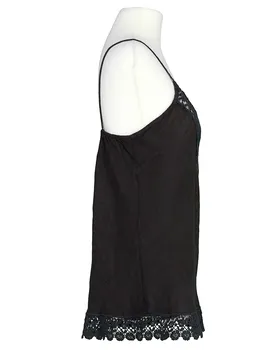 Leinentop mit Spitze in  schwarz von New Collection (Bild 2)