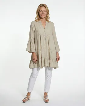 Leinentunika A-Linie in  beige von H. Trend (Bild 3)