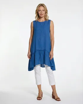 Leinentunika mit Volant in  royalblau von Monday Afternoon (Bild 3)