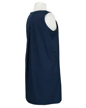 Long Bluse Baumwolle in  dunkelblau von Wendy (Bild 2)