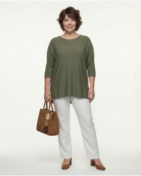 Long Pullover Viskose in  khaki von fashion made in italy (Bild 3)