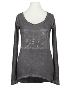 Long Shirt mit Pailletten in  grau von Calzonie Italy (Bild 1)