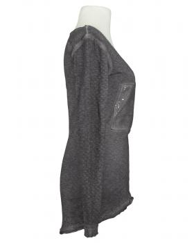 Long Shirt mit Pailletten in  grau von Calzonie Italy (Bild 2)