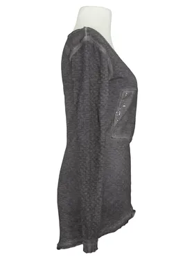 Long Shirt mit Pailletten in  grau von Calzonie Italy (Bild 2)