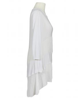 Long Shirt mit Satin in  weiss von fashion made in italy (Bild 2)