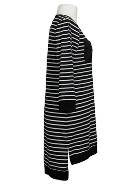 Longshirt Streifen in  schwarz von Paccio (Bild 2)
