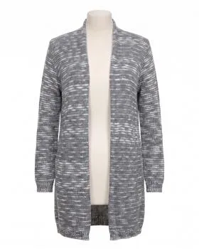 Long Strickjacke in  grau von Spaziodonna (Bild 1)