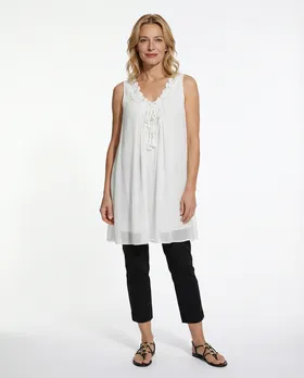 Long Tunika mit Seide in  wei� von Spaziodonna (Bild 2)