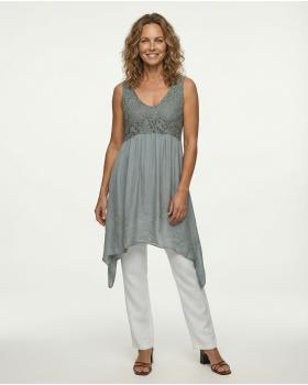 Long Tunika Seide in  khaki von Spaziodonna (Bild 3)