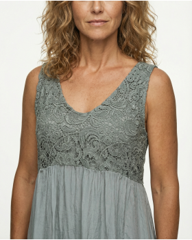 Long Tunika Seide in  khaki von Spaziodonna (Bild 4)