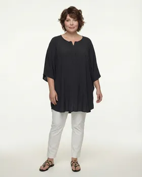 Long Tunika Viskose in  schwarz von Spaziodonna (Bild 4)
