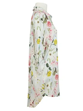 Longbluse Blumenmuster in  hellblau von New Collection (Bild 2)
