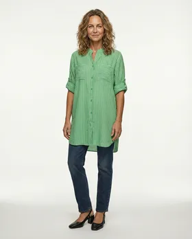 Longbluse gestreift in  gr�n von Made in Italy (Bild 3)