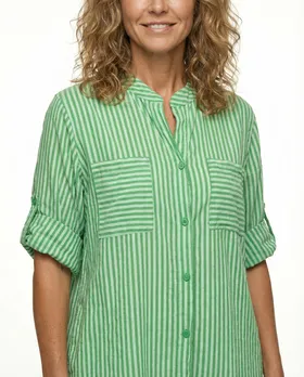 Longbluse gestreift in  gr�n von Made in Italy (Bild 4)