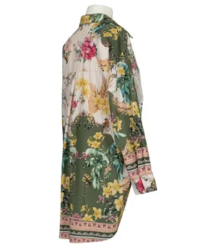 Longbluse mit floralem Print in  oliv von Blu Royal (Bild 3)